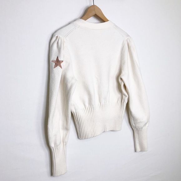 Cinq a Sept large cream embroidered star cardigan - Picture 6 of 10